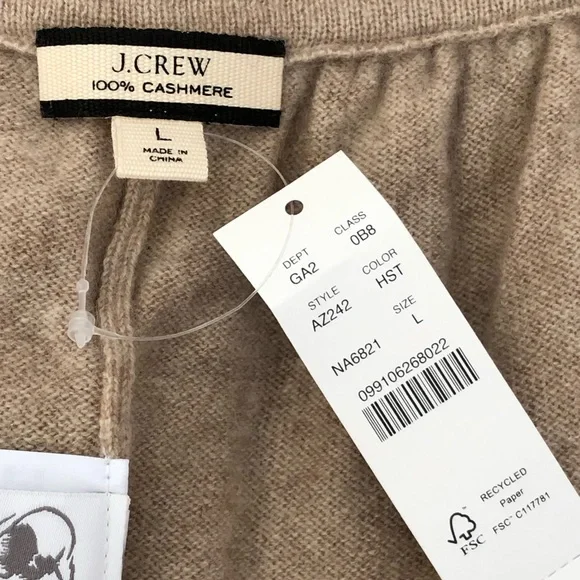 J. Crew 100% Cashmere Relaxed Pull On Shorts Size L Beige/Ten Super Soft New - Picture 3 of 4